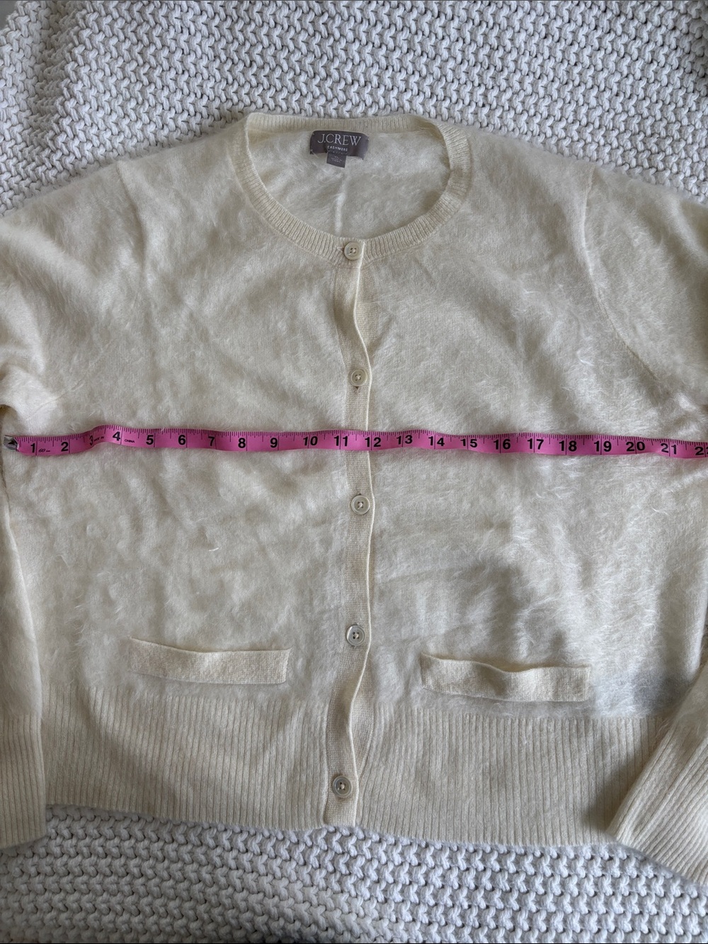 JCrew Brushed Cashmere Cropped Cardigan - Picture 9 of 10
